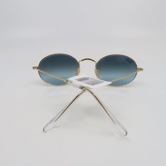 Ray-Ban RB 3547 001/3M 51mm Oval Gold Metal/Blue Glass Unisex New Sunglasses - Picture 7 of 8